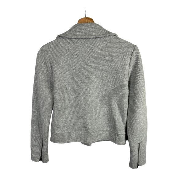 Cupcakes and Cashmere Womens size XS Wesley Moto Ribbed Gray Asymmetrical Jacket - Picture 4 of 13